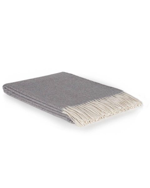 Luxury Cashmere & Merino wool throw blanket TIBET gray