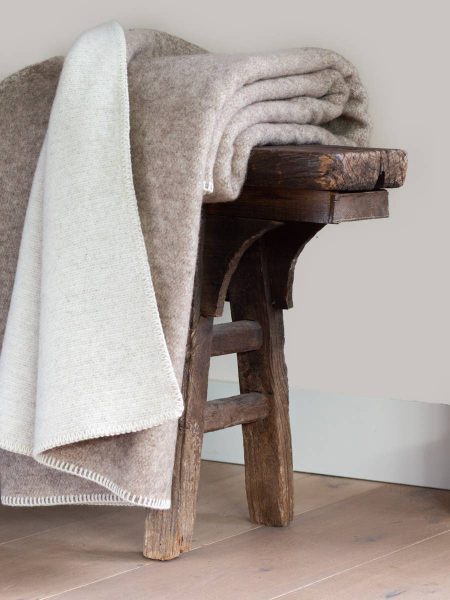 Wool bed blanket ECO FOSSIL – single
