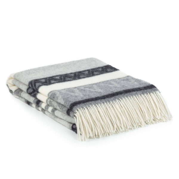 Wool throw blanket TRIANGEL gray