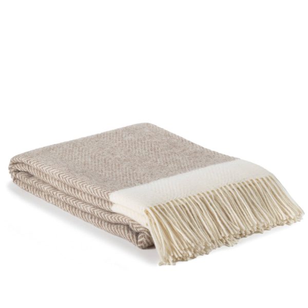 Wool throw blanket FLORENCE – beige