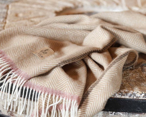 Wool throw blanket Denver Crema