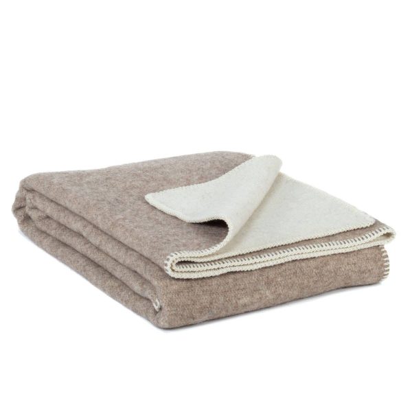 Wool bed blanket ECO FOSSIL – double