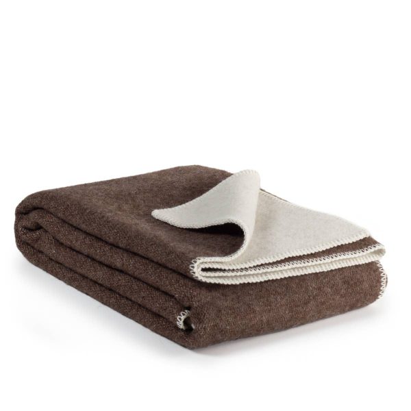 Wool bed blanket CHOCOLATE CHIP – double