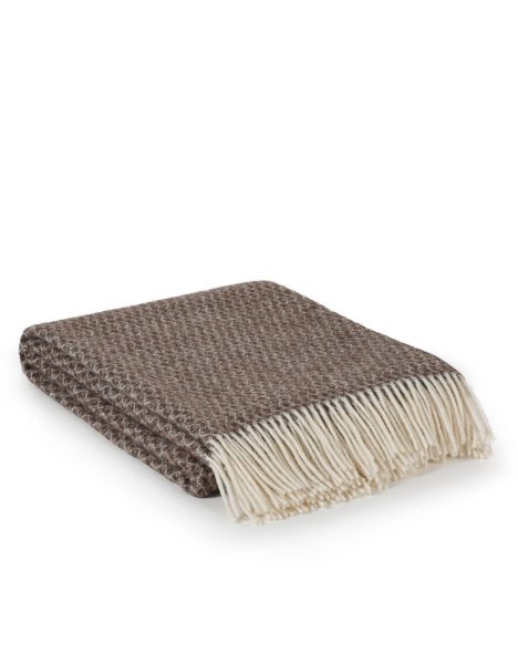 Wool throw blanket BONBON chocolate