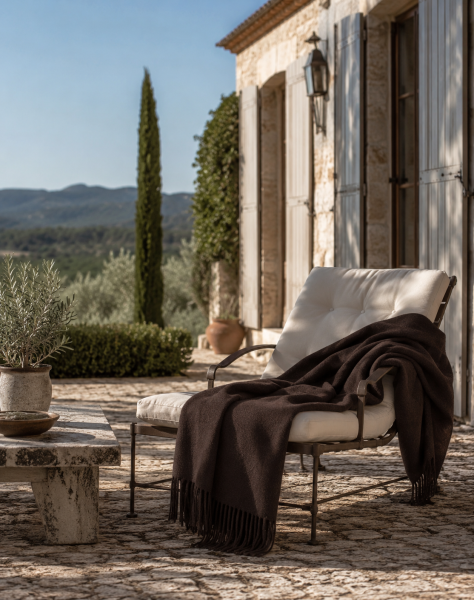 Luxury throw blanket WARM WHISPER – 100% Cashmere – brown
