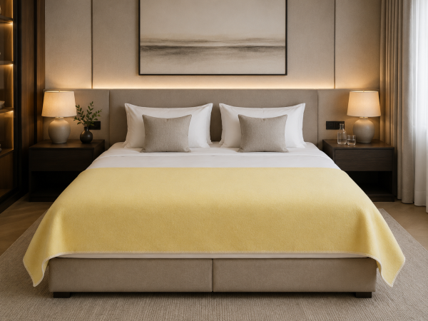 Wool bed runner LEMON – 130 x 250 cm