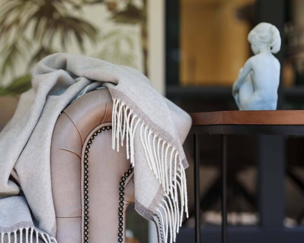 Soft Cashmere & Merino wool throw blanket MILANO beige