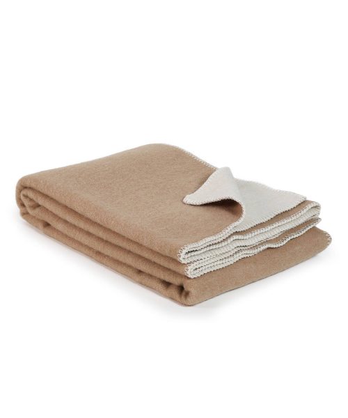 Wool bed blanket CAMEL – single