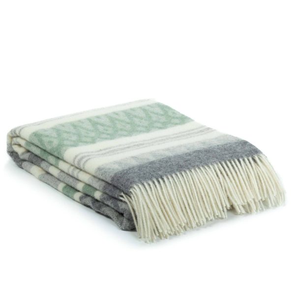 Wool throw blanket UGLE green