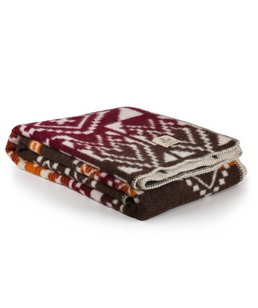 Wool bed blanket VYR TERRA – single – bronze