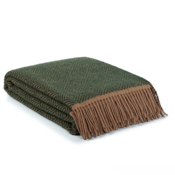 Wool throw blanket VENEZIA Leaf