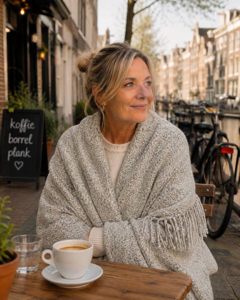 Wool bouclé throw blanket PARIS ivory