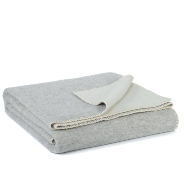 Wool bed blanket GRAY VIOLET – double