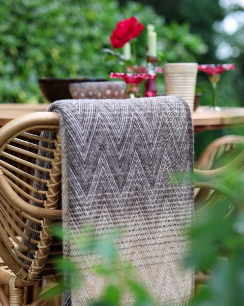 Wool throw blanket MANORIA Savana – multi-colored brown