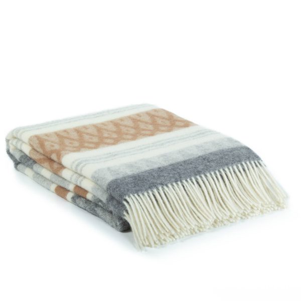 Wool throw blanket UGLE beige