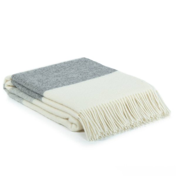 Wool throw blanket AGATHA gray