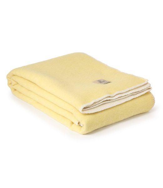 Wool bed blanket LEMON – single